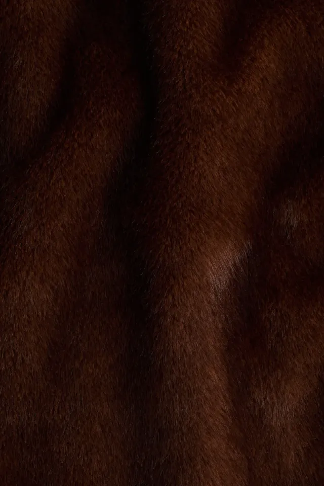 Brown Faux Fur Vest with Open Sides and Lining – image 7
