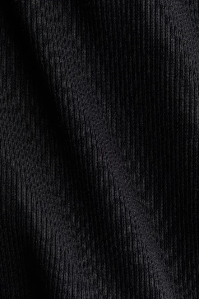 Black Ribbed Halterneck Cropped Top for Women – image 5