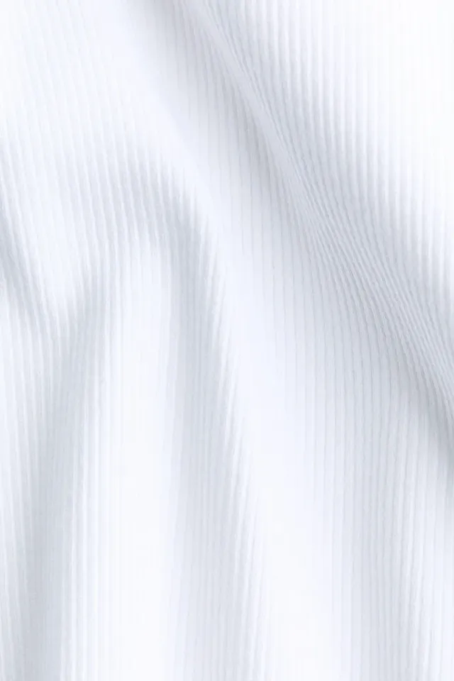 White Ribbed Halterneck Cropped Top for Women – image 5
