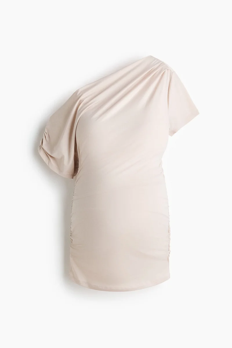MAMA Draped One-Shoulder Top