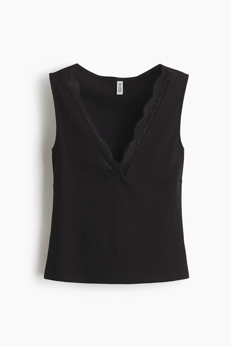 Lace Trim Vest Top