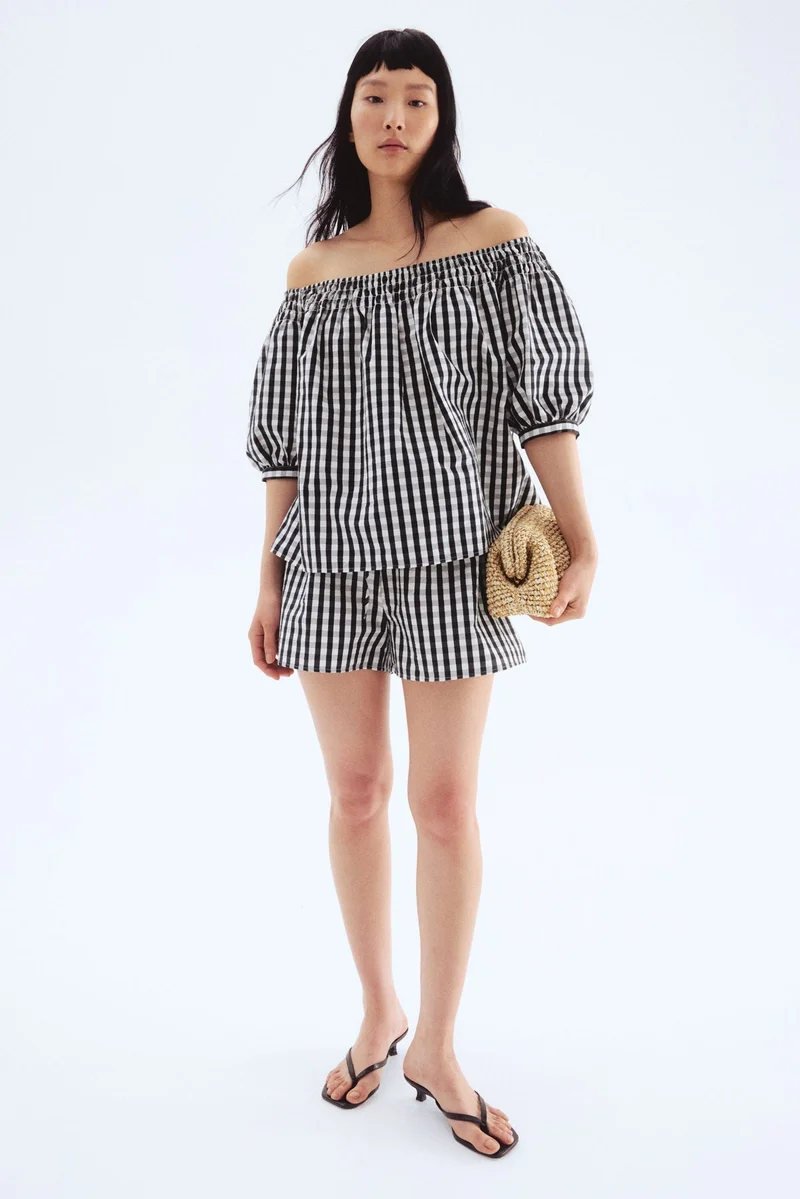 Smocked Off-Shoulder Blouse