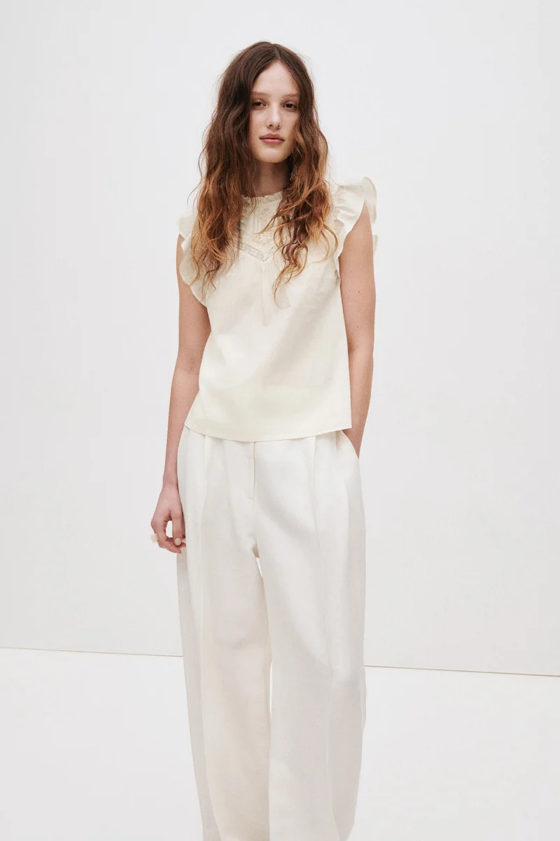 Pintucked Cotton Top