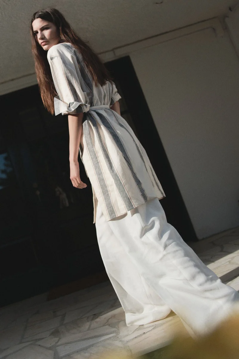 Linen Blend Shirt Dress