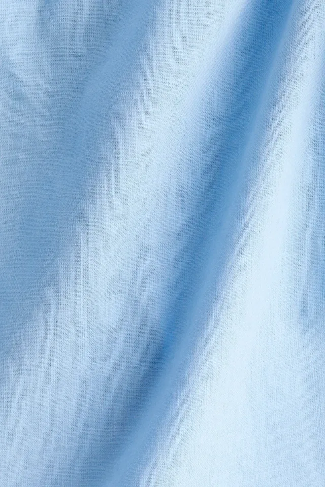 بلوزة من مزيج الكتان بأكمام منفوخة – صورة 2