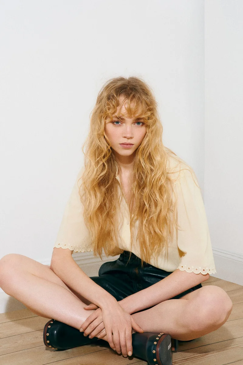 Cotton-Blend Blouse