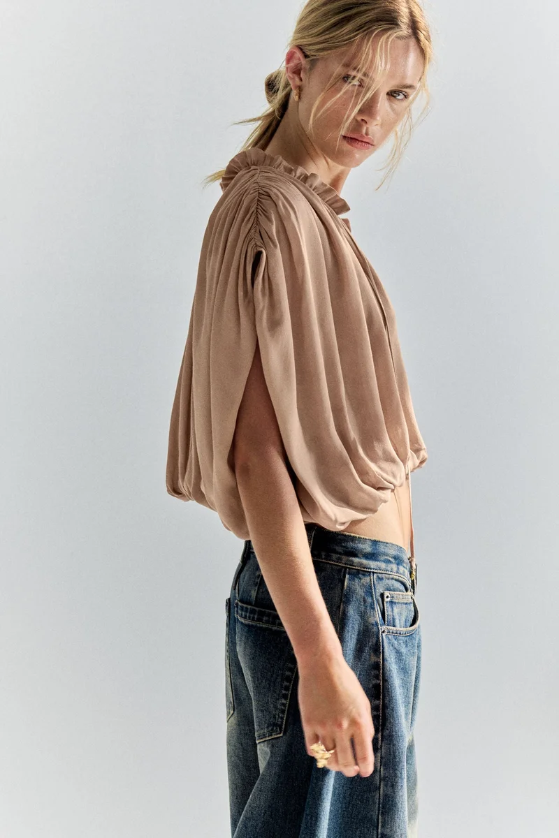 Oversized Bubble Hem Blouse