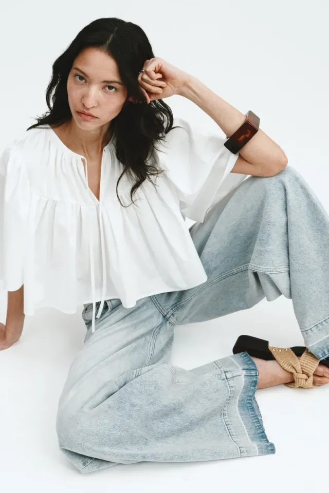 Cropped Cotton Blouse – image 5