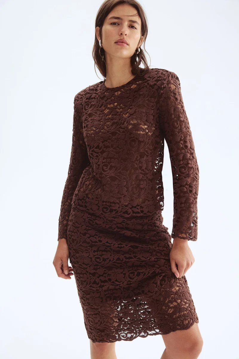Lace Blouse with Shoulder Pads