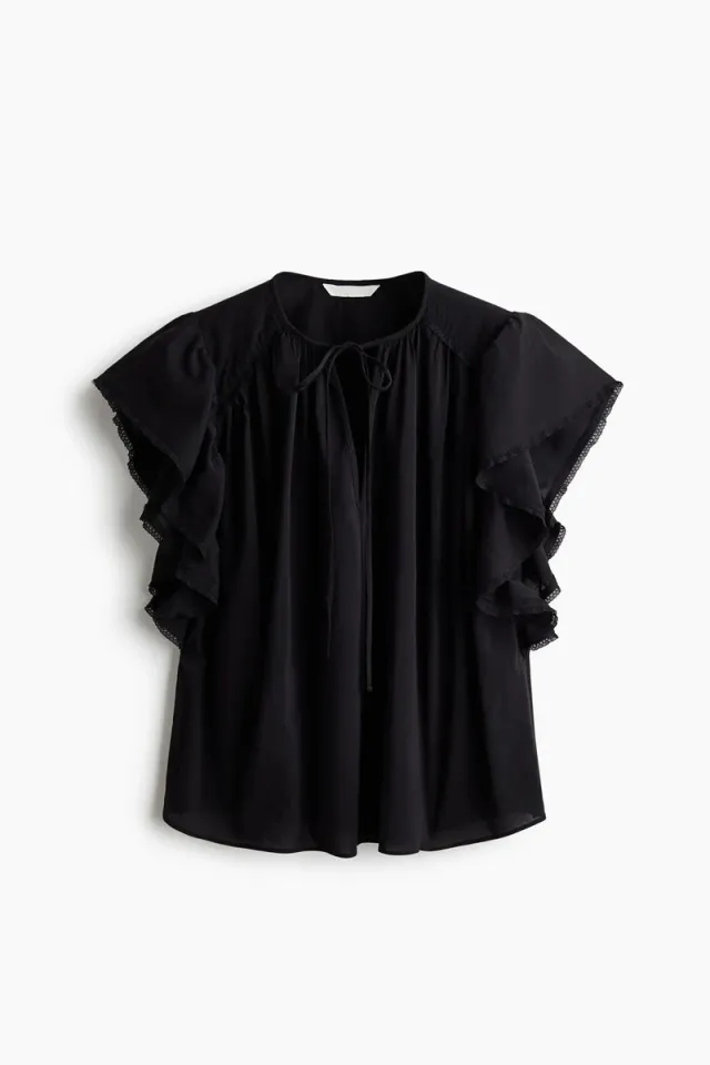 Oversized Lace-Trimmed Blouse – image 4