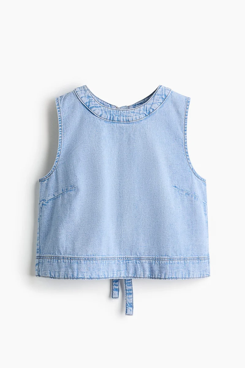 Open-back Denim Top