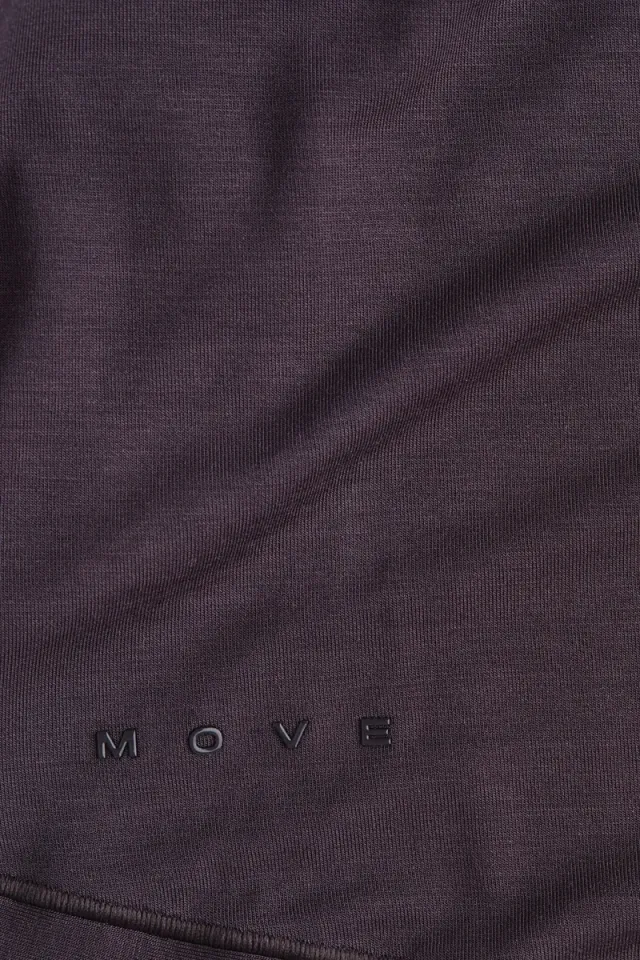 Cropped Long-Sleeved Yoga Top Lilac Purple Dark – image 7