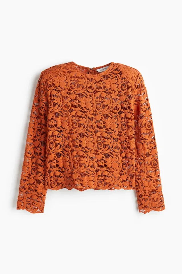 Shoulder-Pad Lace Blouse – image 4