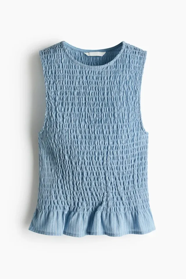 Smocked Crinkled Top