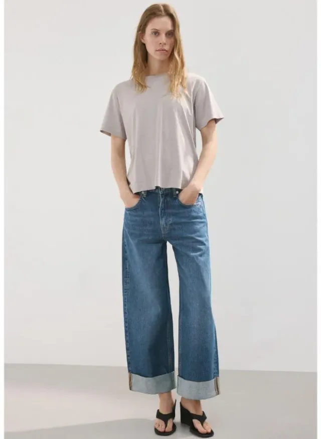 Wide Leg Turn-Up Hem Jeans – image 4