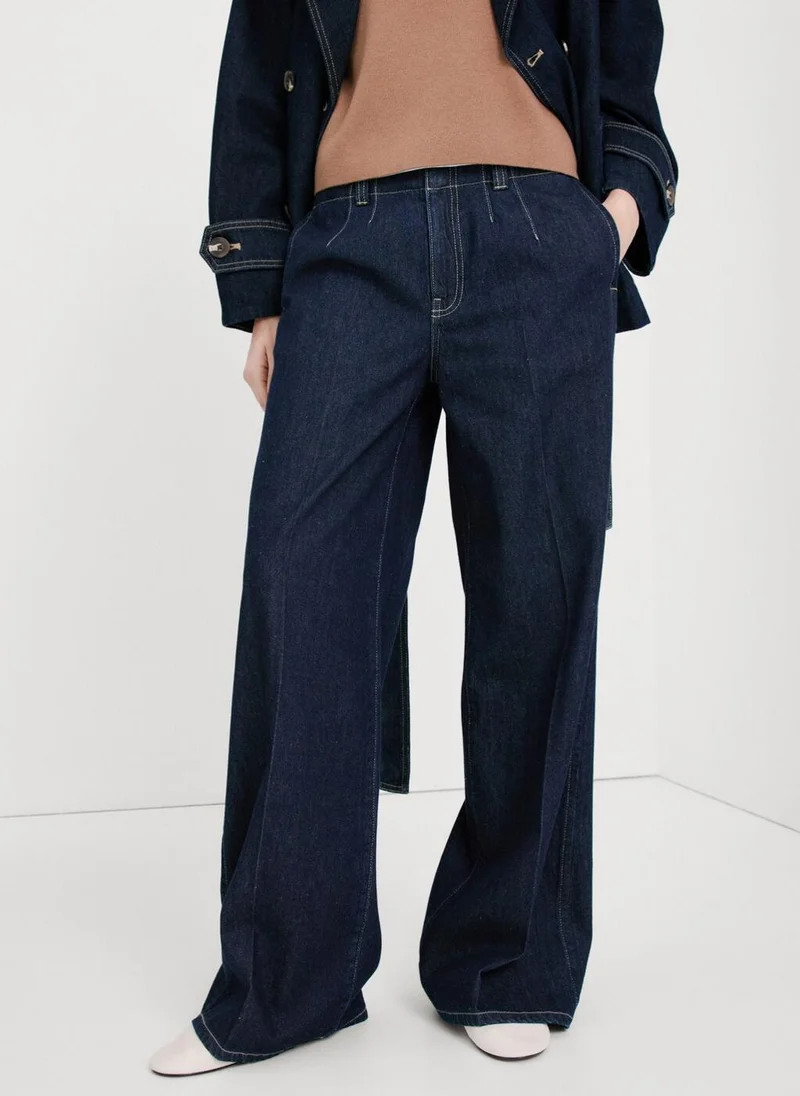 Wide Leg Mid-Rise Jeans