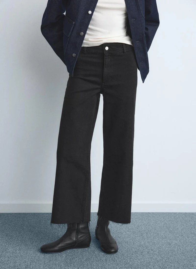 High-Rise Culotte Jeans