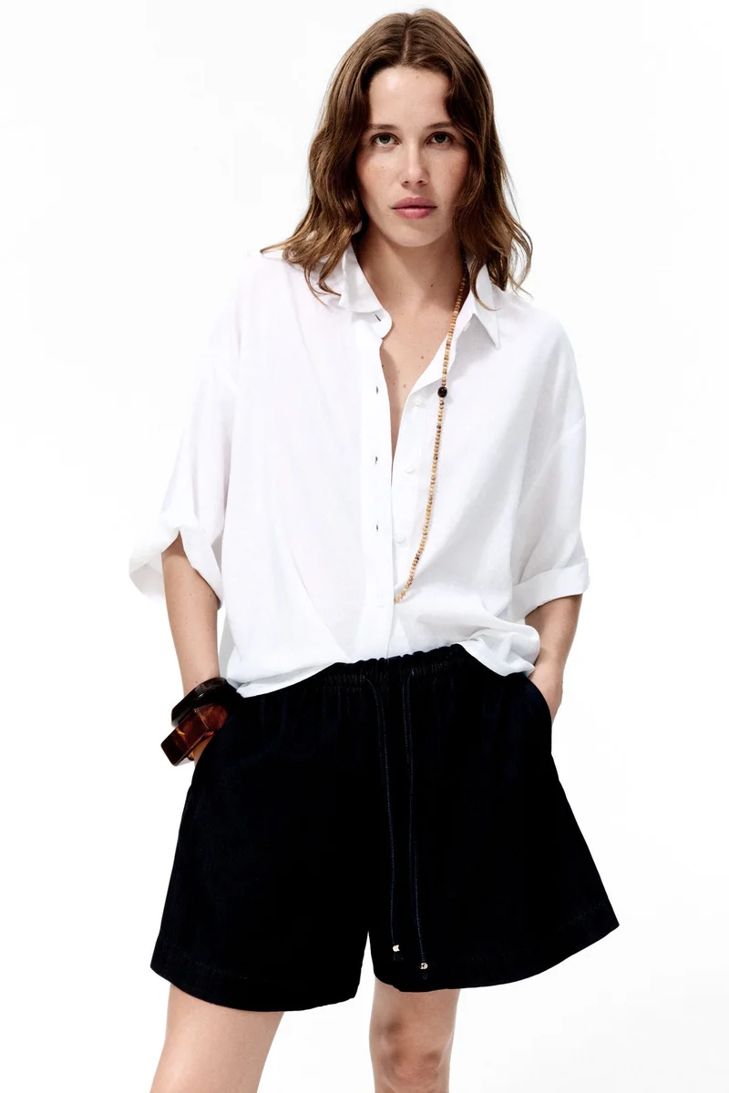 Oversized Linen Blend Shirt