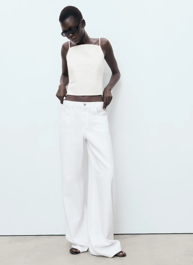 جينز واسع بخصر منخفض