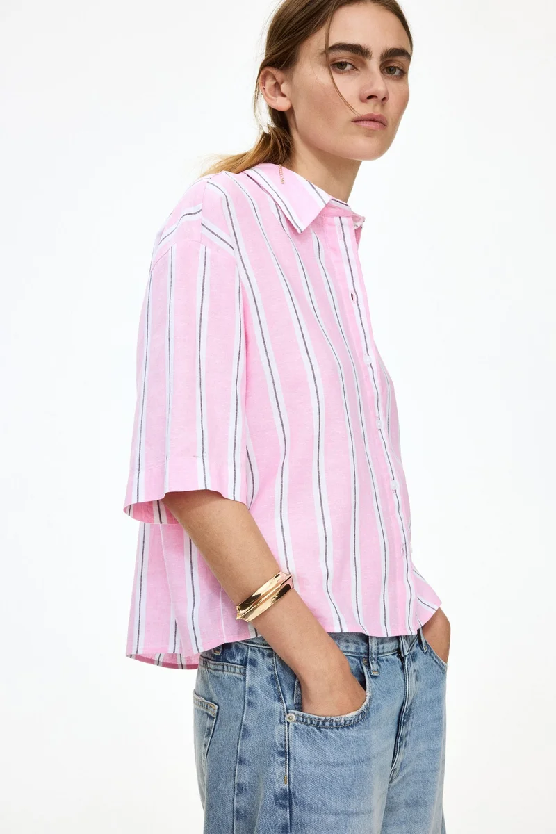 Oversized Linen Blend Shirt