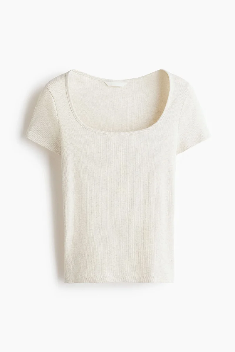 Ribbed Cotton T-Shirt