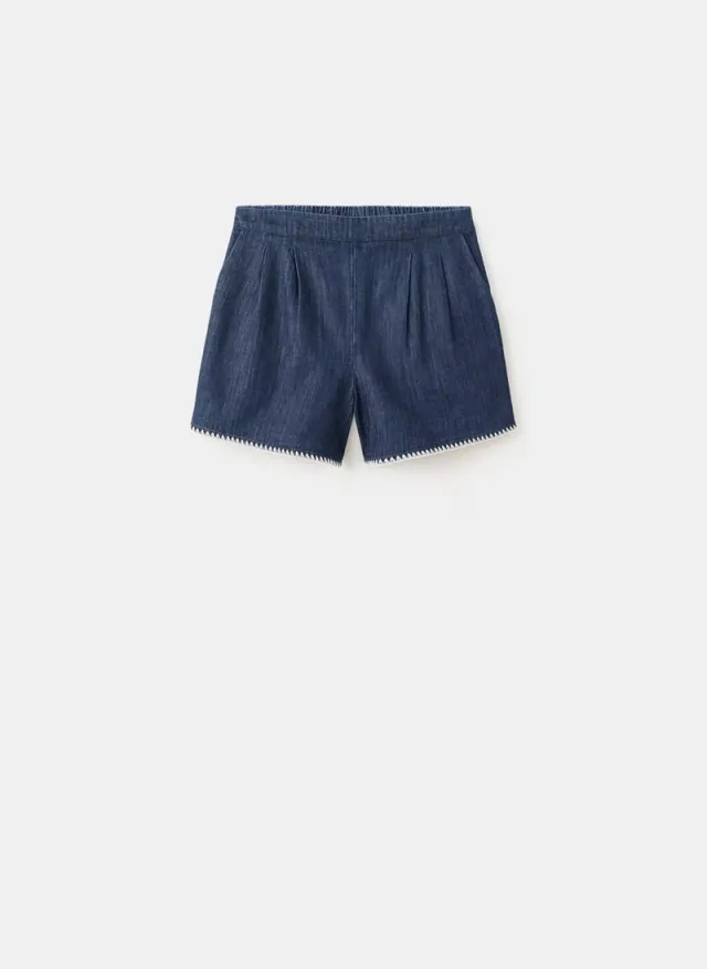 Denim Shorts with Contrasting Trim - MANGO – image 5