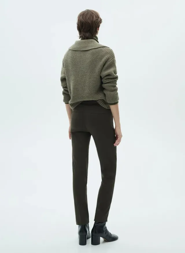 Dark Brown Mid-Rise Crop Skinny Trousers for Women – image 2