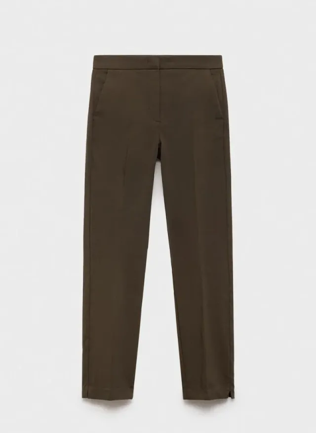 Dark Brown Mid-Rise Crop Skinny Trousers for Women – image 5