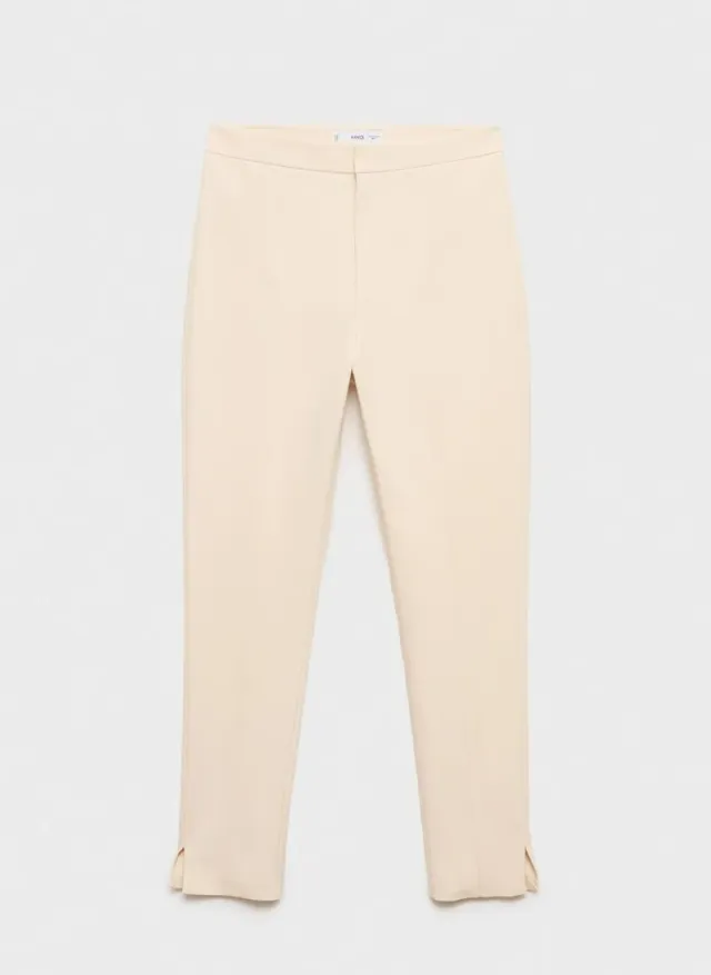 Cream High-Rise Crop Skinny Trousers for Women – image 5