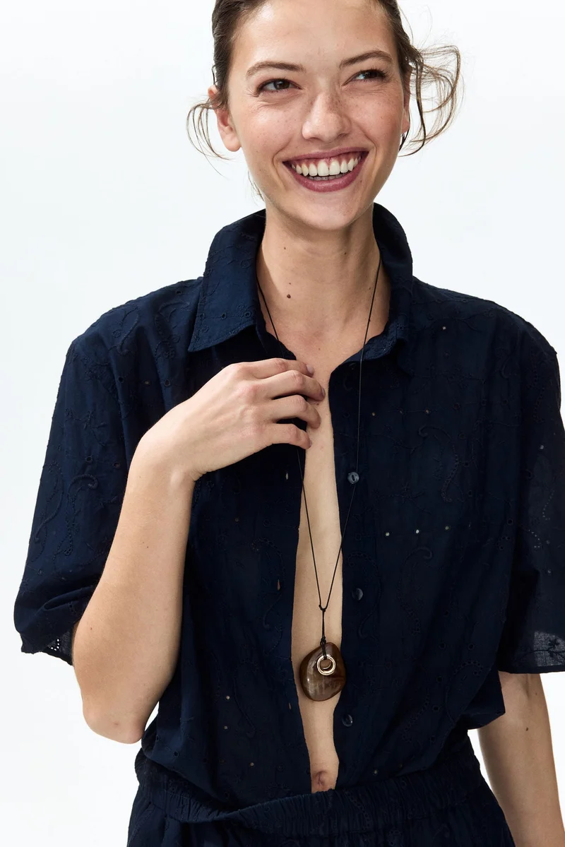 Oversized Broderie Anglaise Shirt