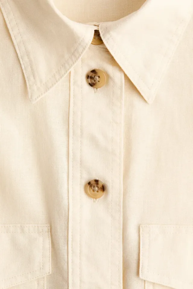 قميص كارغو من مزيج الكتان – صورة 6