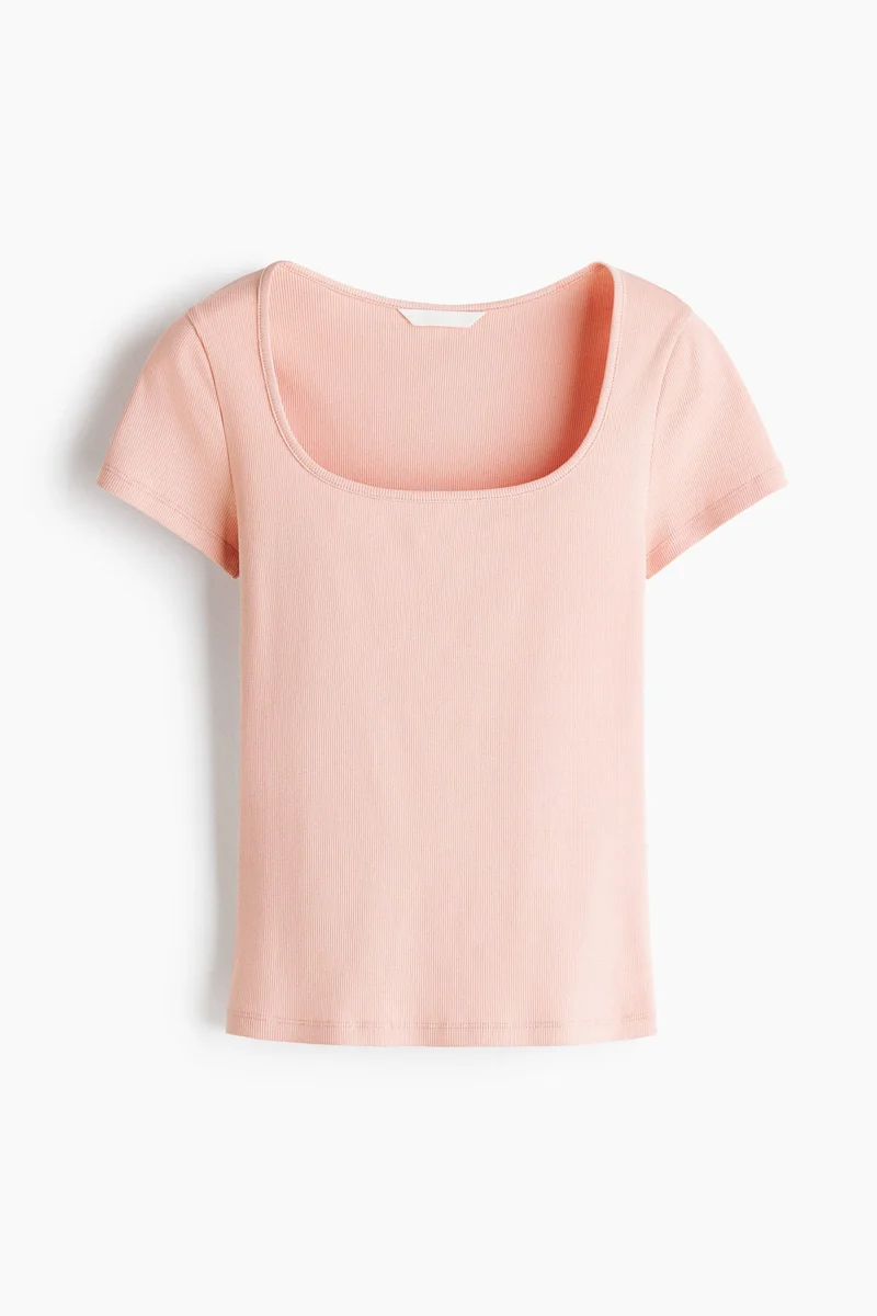 Ribbed Cotton T-Shirt