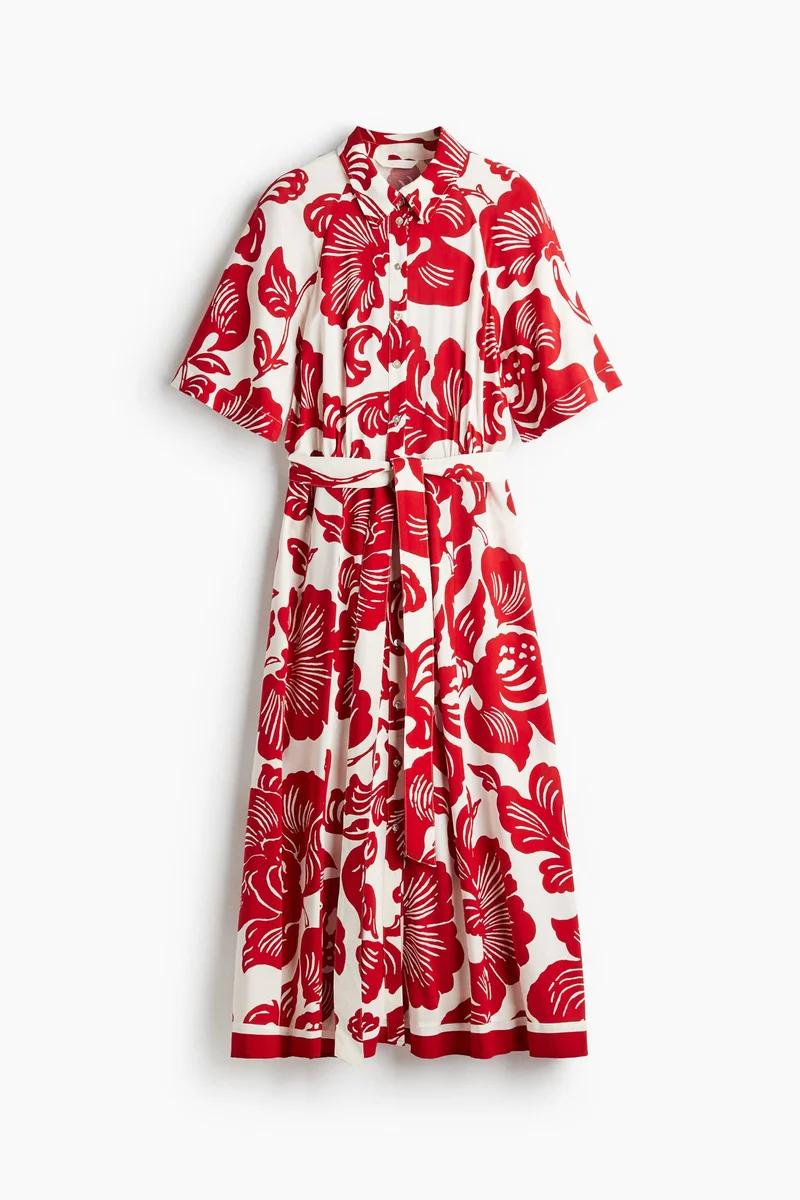 Tie-Belt Shirt Dress