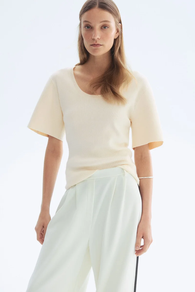 Fine-knit T-shirt