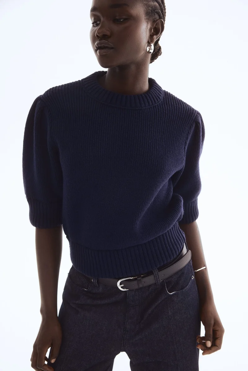 Rib-knit T-shirt