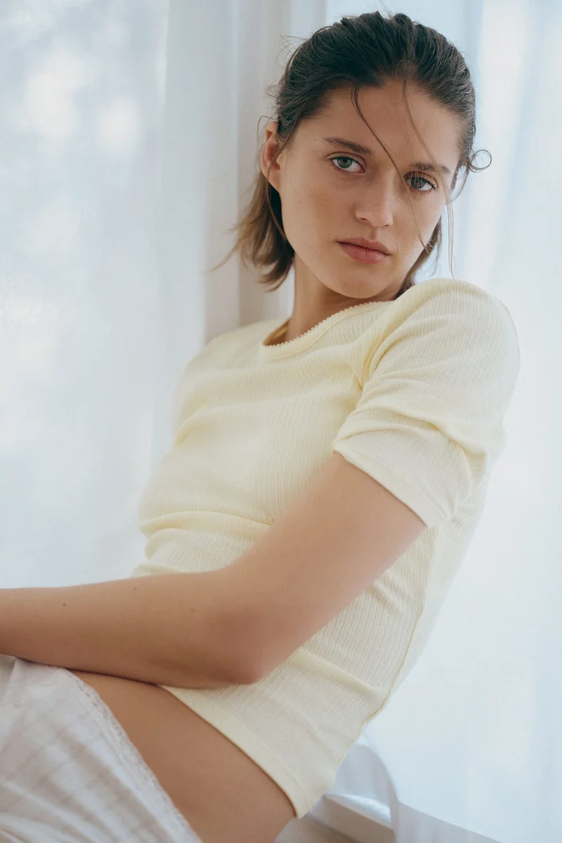 Pointelle Jersey T-Shirt