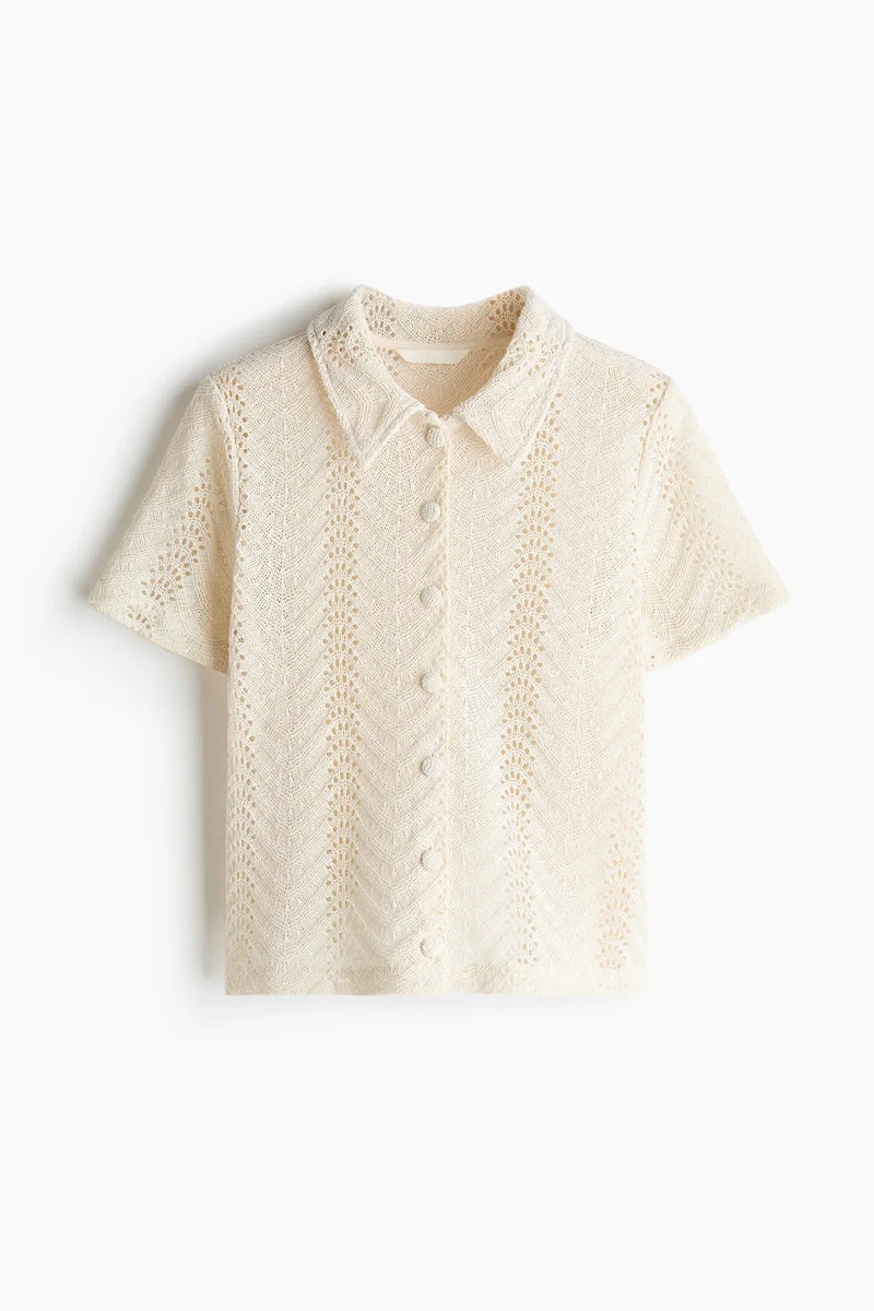 Short-sleeve Crochet Shirt