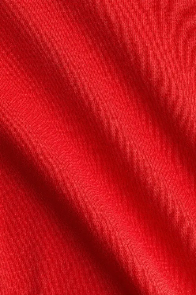 Red Scoop Neck Short Sleeve Bodycon Pima Cotton Top – image 5