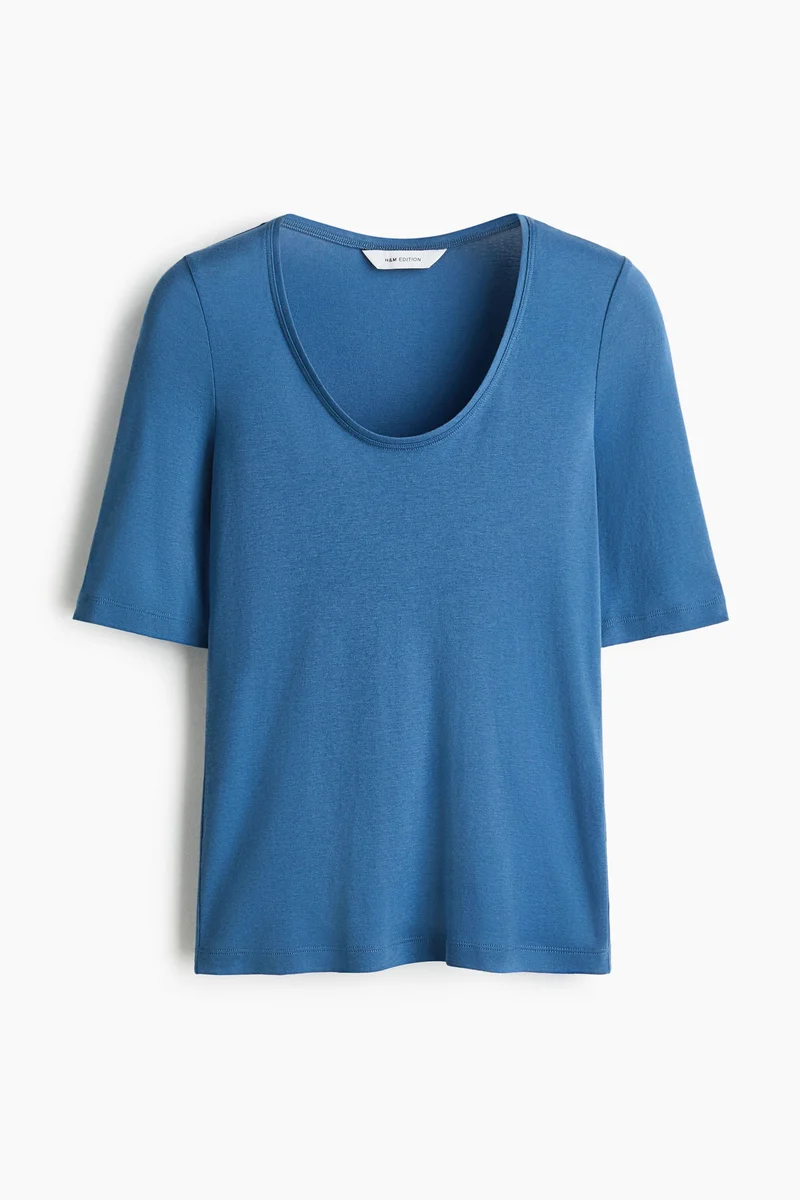 Pima Cotton Scoop Neck Top