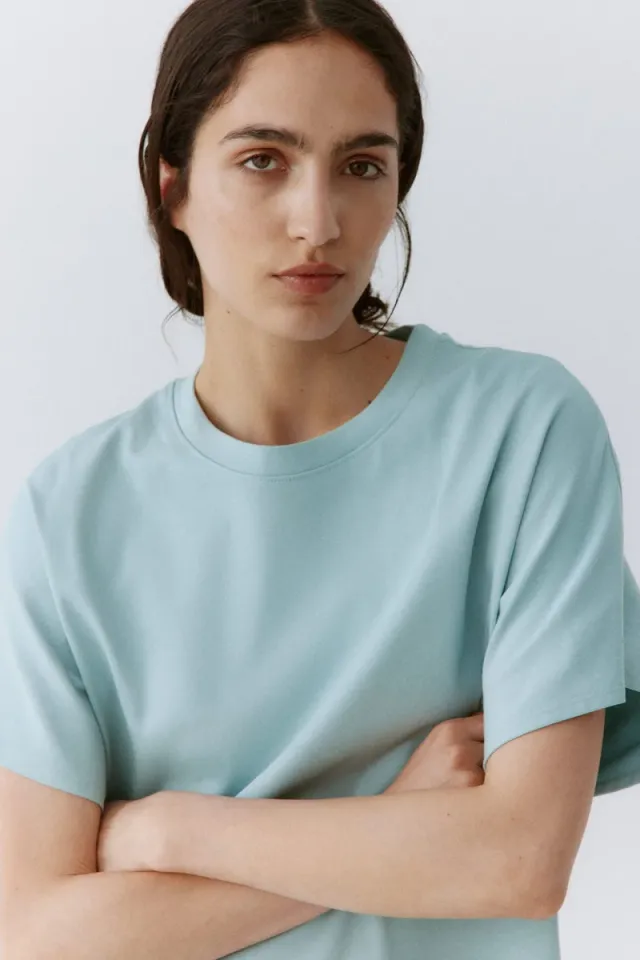 Light Blue Mini T-Shirt Dress - 95% BCI Cotton, Relaxed Fit – image 4
