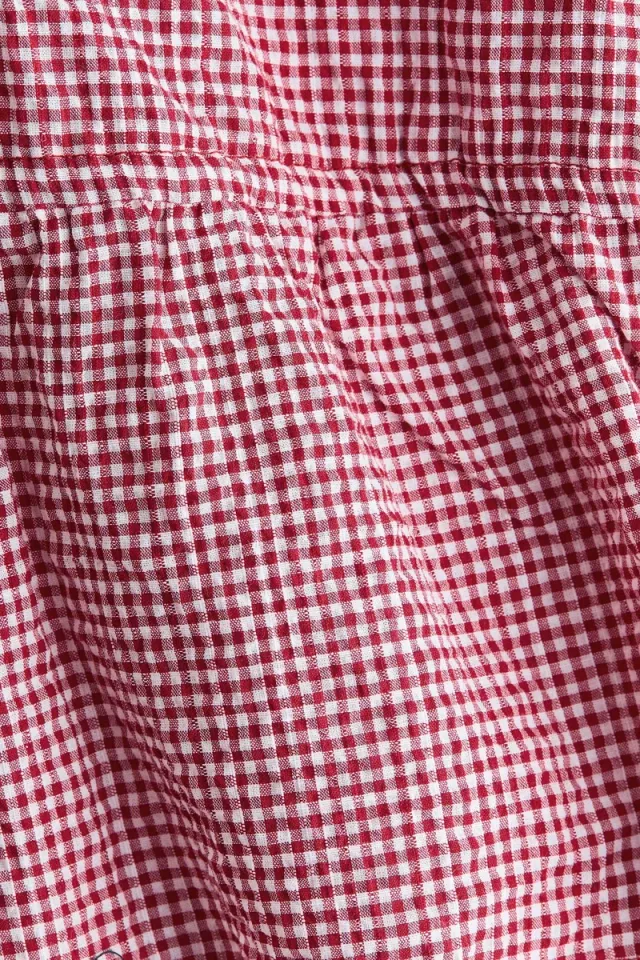 Red Tie-Front Cotton Beach Top for Women – image 5