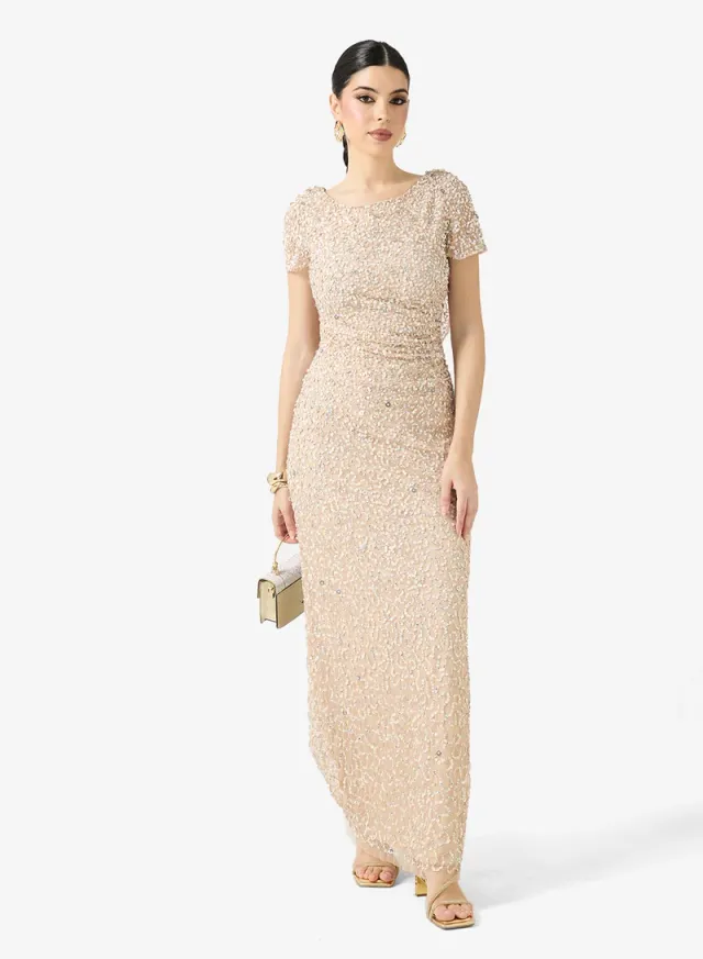 فستان نسائي مطبوع بالزهور بقصة واسعة – صورة 10