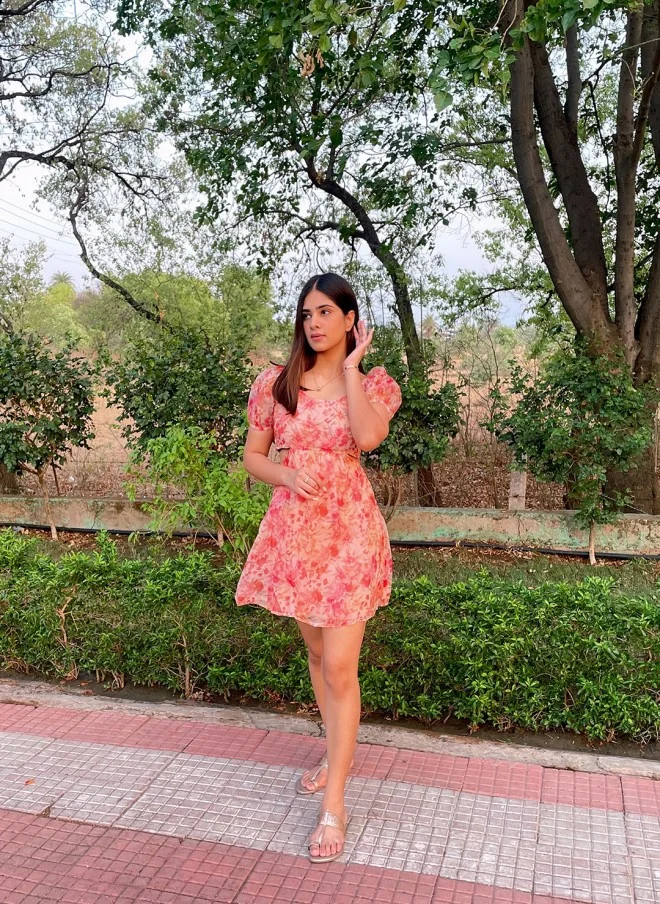 Women's Floral Printed Fit & Flare Dress