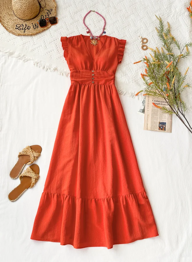 V-Neck Sleeveless Maxi Dress