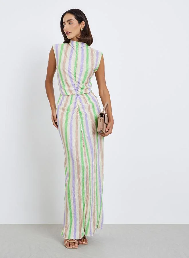 Women's Sleeveless Striped Maxi Dress