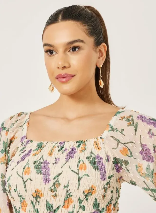 Embroidered Hem Maxi Dress Cream – image 5