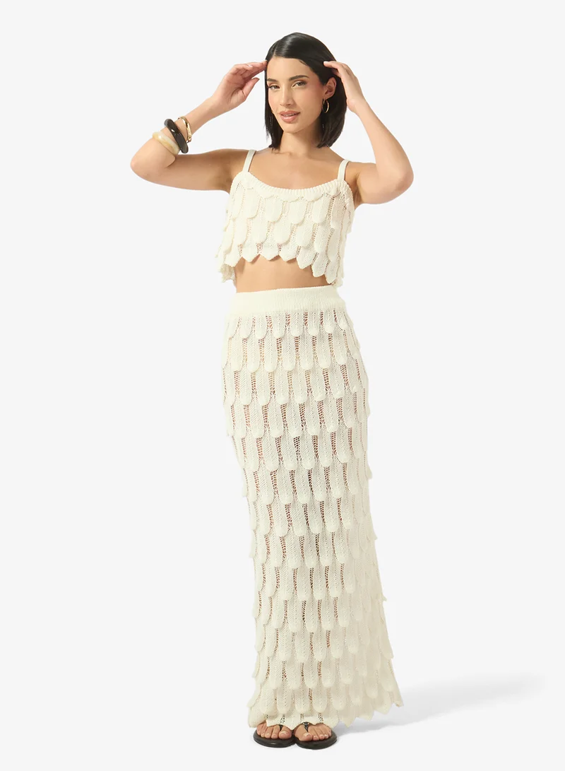 Crochet Top Maxi Skirt Set