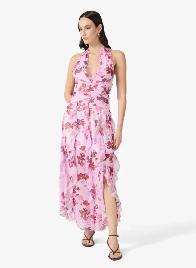 Ella Limited Edition Floral Print Maxi Halter Neck Dress – image 4