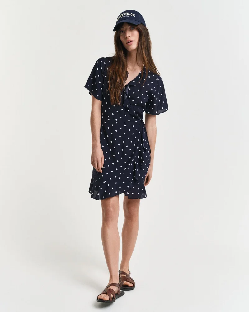 Dot Print Frill Dress