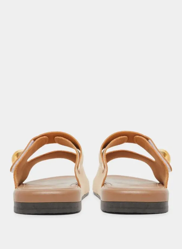 Suede Comfort Slide Sandals Tan – image 4
